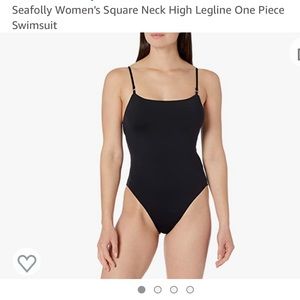 Seafolly Women's Square Neck High Legline One Piece Swimsuit
